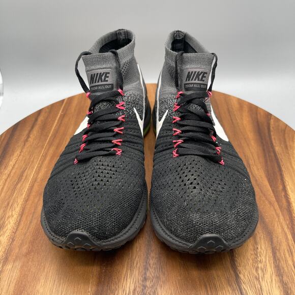 Nike Zoom All Out Flyknit Shoes Mens Size 10.5 Black Running Comfort Walking Gym - Picture 2 of 8